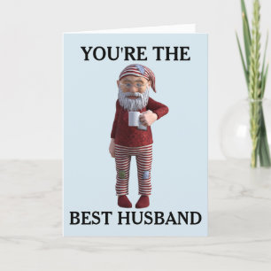 FOR HUSBAND GNOME ELF CHRISTMAS CARD