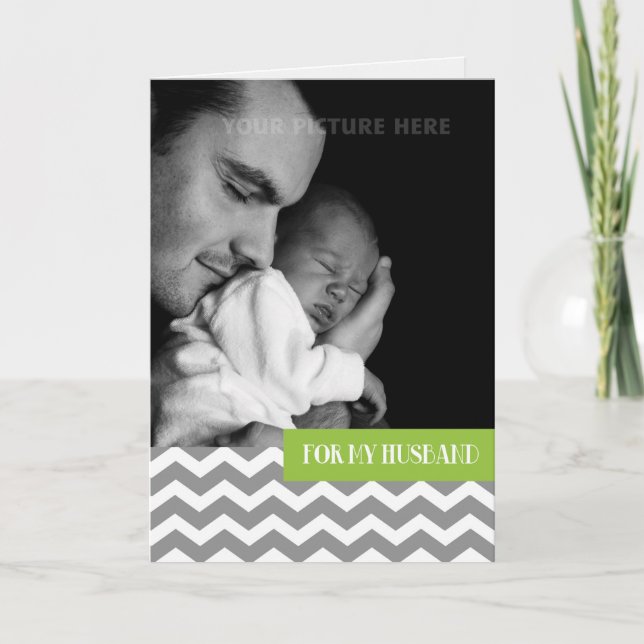 For Husband on Father's Day Custom Photo Card (Front)