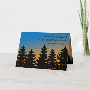 For Husband   Stepfather   Pine Trees Father's Day Card