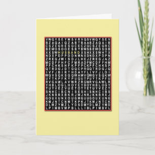 For  husband, Wordsearch birthday card