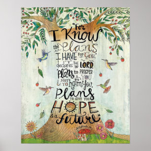 For I Know The Plans Hummingbird  Poster