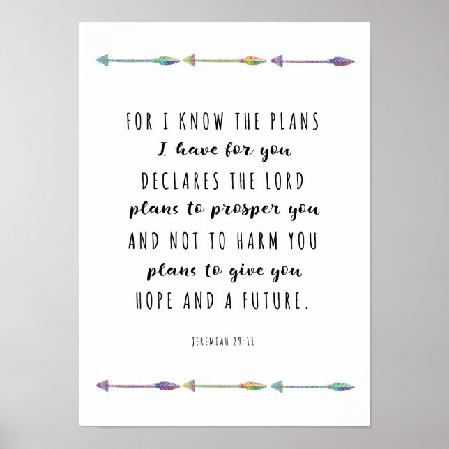 For I know the Plans I have for you Print (Front)
