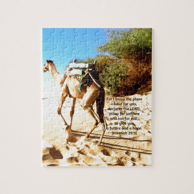 For I know the plans I have ....  Jeremiah 29:11 Jigsaw Puzzle (Vertical)