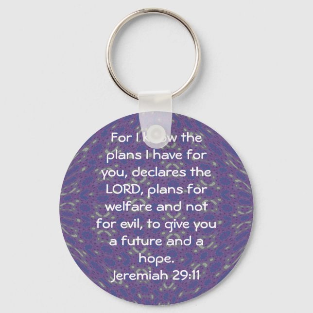 For I know the plans I have  - Jeremiah 29:11 Keychain (Front)