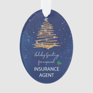For Insurance Agent Christmas Tree Custom Name Ornament