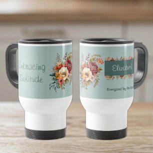 For introverts solitude floral green travel mug
