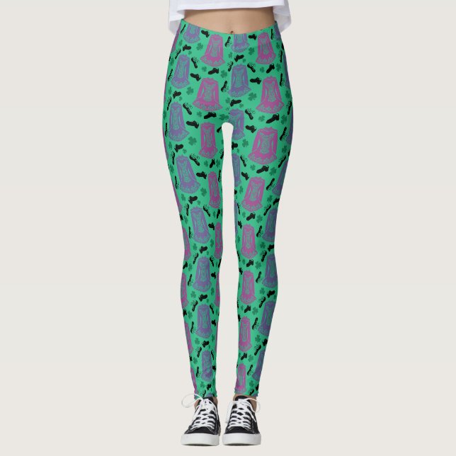 For Irish Dancers Dancing Dresses Shoes Green Leggings (Front)