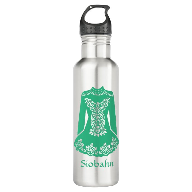 For Irish Dancers Green Dancing Dress Personalized 710 Ml Water Bottle (Front)