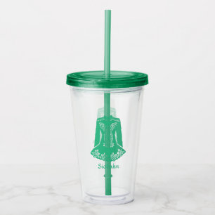 For Irish Dancers Green Dancing Dress Personalized Acrylic Tumbler