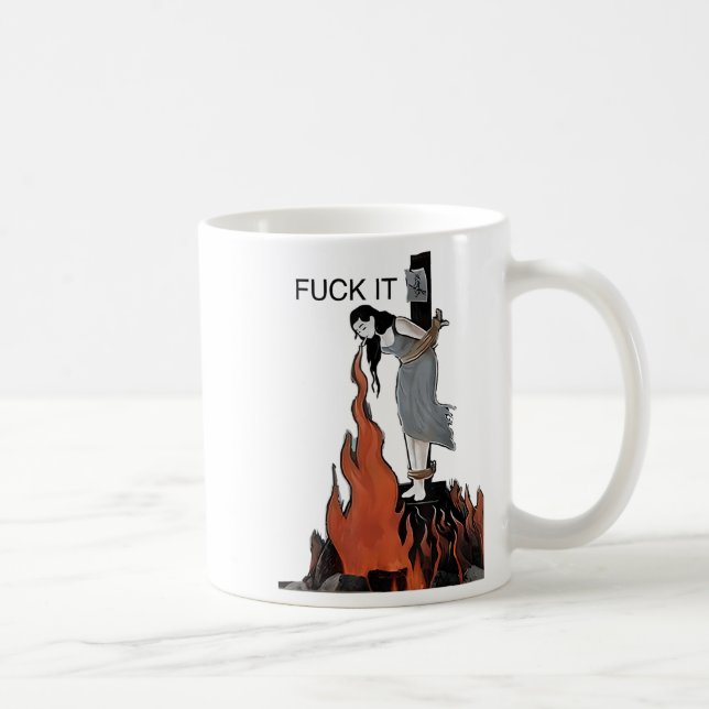 For It Funny - Witch Is Burning In Flames Girl Smo Coffee Mug (Right)