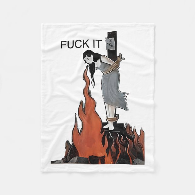 For It Funny - Witch Is Burning In Flames Girl Smo Fleece Blanket (Front)