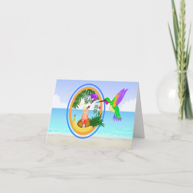 For J - #2 Beach Paradise Thank You / Blank Card (Front)