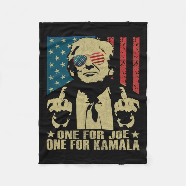For Joe One For Kamala Funny Trump 2024  Fleece Blanket (Front)
