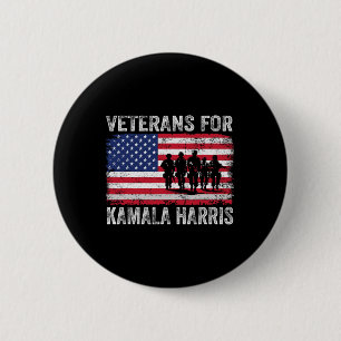 For Kamala Harris 2024 Election Usa Flag Military 2 Inch Round Button