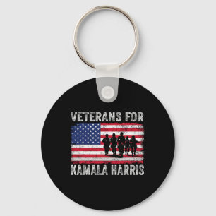 For Kamala Harris 2024 Election Usa Flag Military Keychain