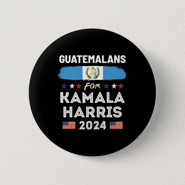 For Kamala Harris 2024 Guatemala Flag  2 Inch Round Button (Front)