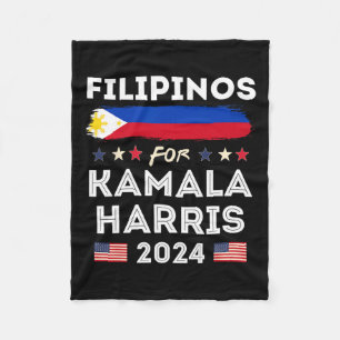 For Kamala Harris 2024 Philippines Flag Patriotic  Fleece Blanket
