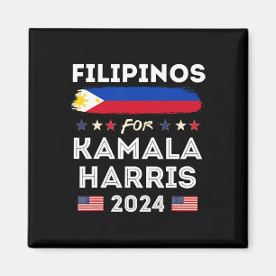 For Kamala Harris 2024 Philippines Flag Patriotic Magnet