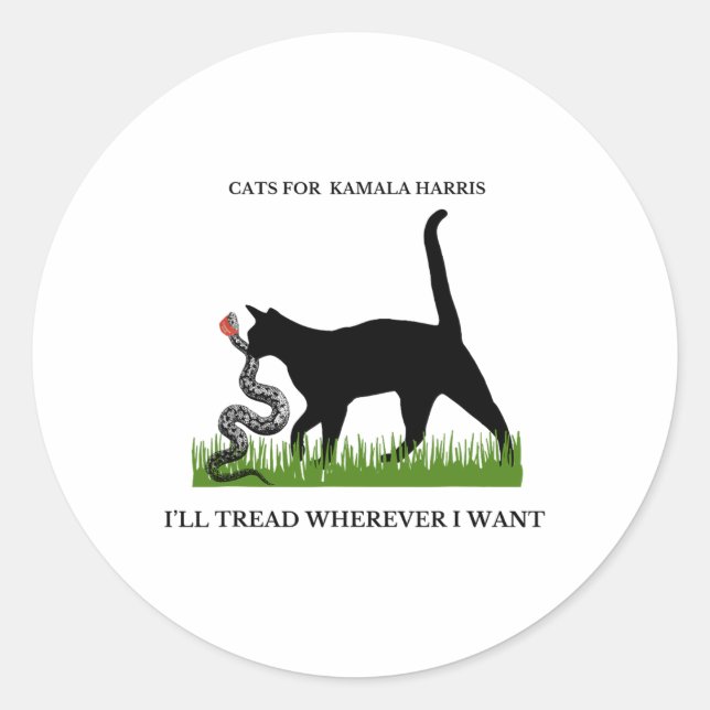 For Kamala Harris I Will Tread Wherever I Want  Classic Round Sticker (Front)