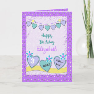 For kids any age little girl birthday greeting card