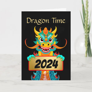 For Kids Chinese New Year of the Dragon Add a Year Holiday Card
