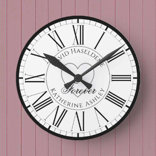 For Lovers in Love - a Forever Personalized Round Clock