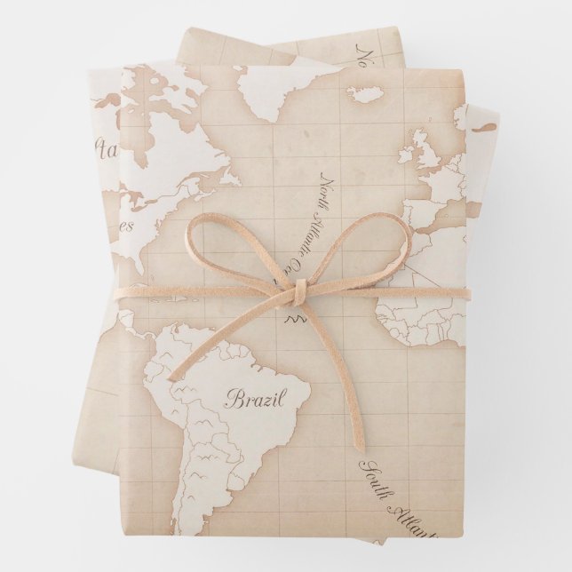 For lovers of world maps, laminating paper papers (In situ)