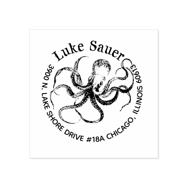 for Luke octopus return address stamp (Imprint)