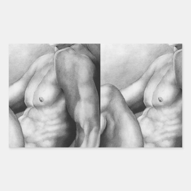 For Men Fine Art Male Model Body Builders stickers (Front)