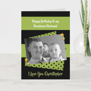 For men Husband photo Birthday greeting Card