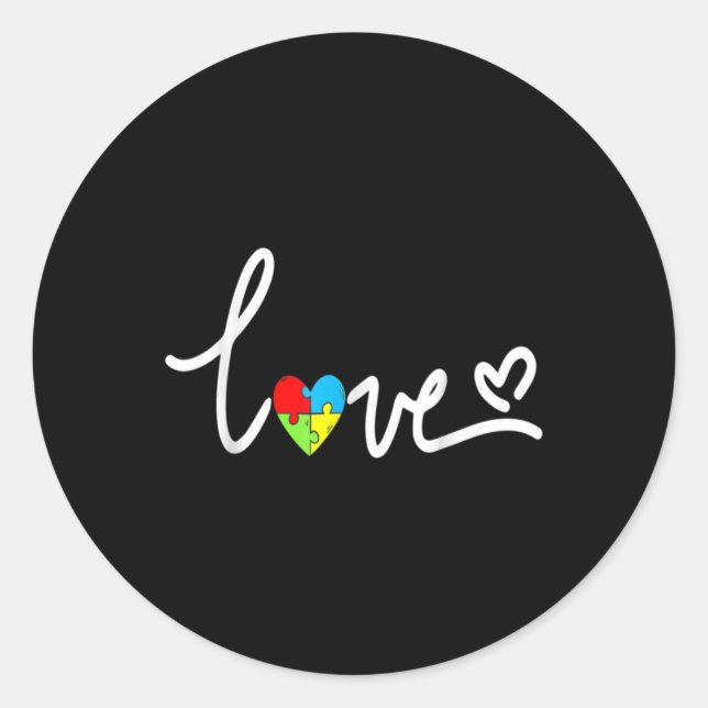 For Men Women Autism Awareness Tee Plus Size  Classic Round Sticker (Front)