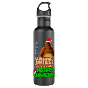 For Men Women Christmas Grizzy And The Lemmings Aw 710 Ml Water Bottle