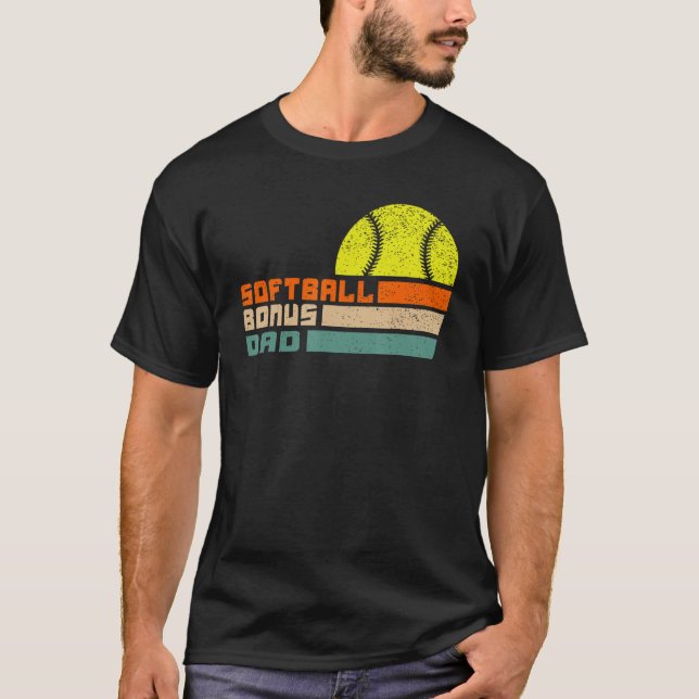 for mens softball bonus dad from stepdaughter step T-Shirt (Front)