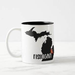 for Michigan Fisherman Two-Tone Coffee Mug