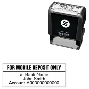For Mobile Deposit Only at Bank Name Account No. Self-inking Stamp