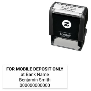 For Mobile Deposit Only Bank Name Account for App Self-inking Stamp