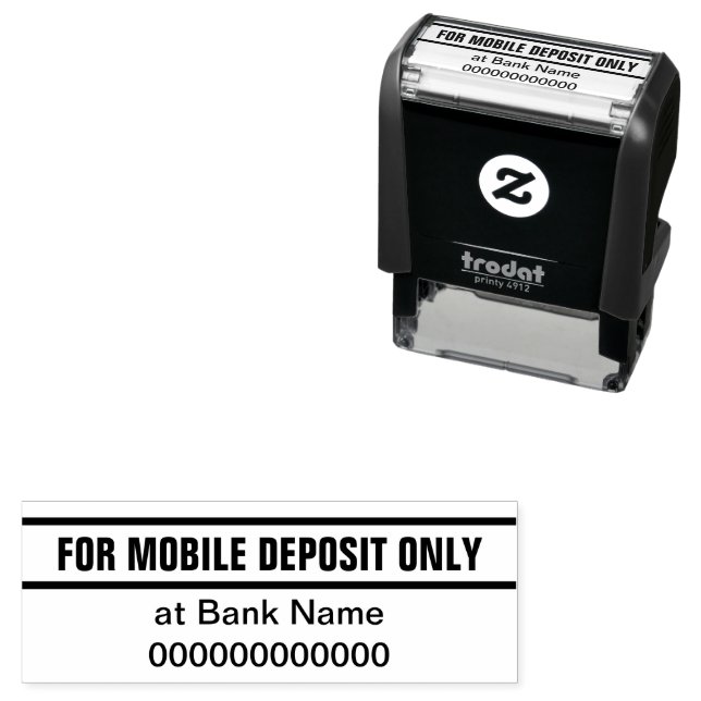 For Mobile Deposit Only Bank Name & Account Number Self-inking Stamp (In Situ)