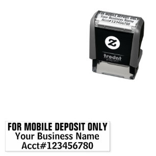 For Mobile Deposit Only Business Check Endorsemen Self-inking Stamp