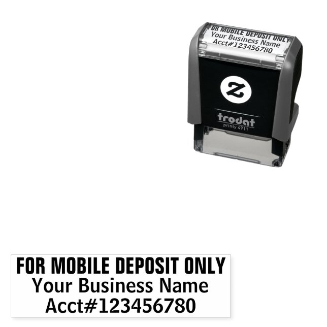 For Mobile Deposit Only Business Check Endorsement Self-inking Stamp (In Situ)