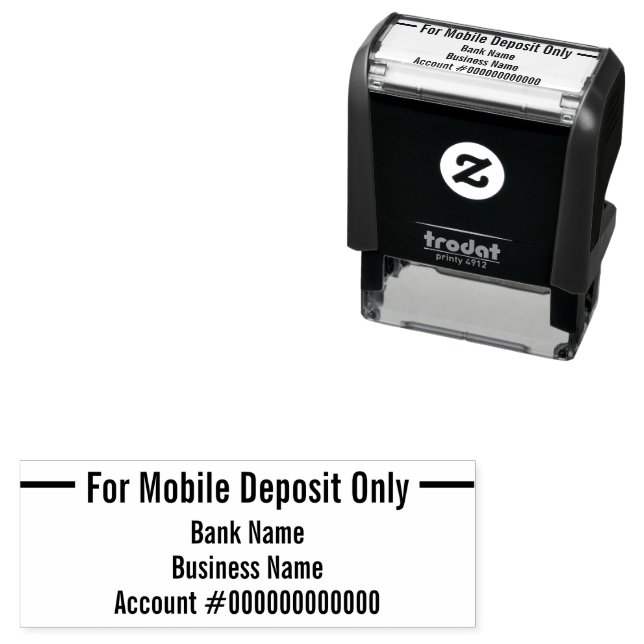 For Mobile Deposit Only Business Name Banking App Self-inking Stamp (In Situ)