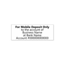 For Mobile Deposit Only to the Account of Business