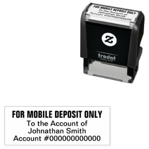 For Mobile Deposit Only to the Account of Name Self-inking Stamp