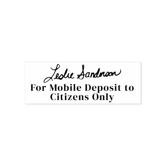 For Mobile Deposit! Signature Self Inking Stamp (Design)