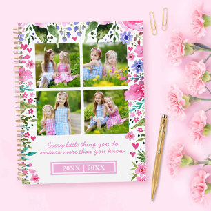 For Mom 4 Photo Collage Watercolor Florals Planner