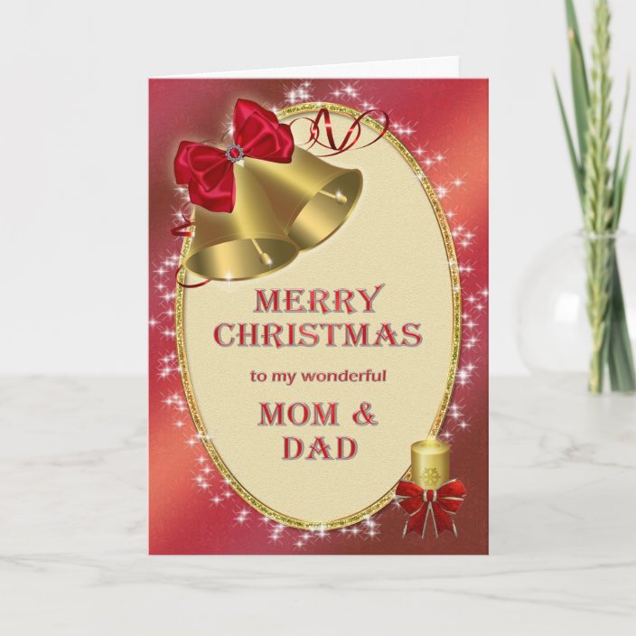For mom and dad, traditional Christmas card | Zazzle.ca