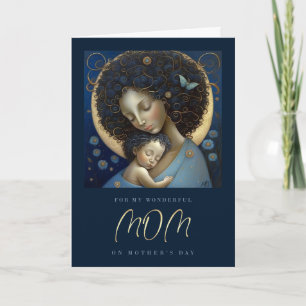For Mom on Mother's Day Mother and Child Painting  Card