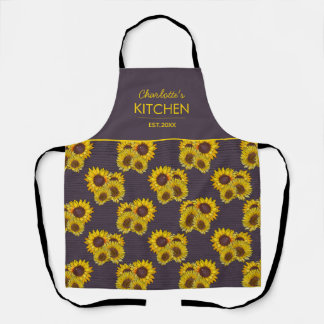 For Mom Purple Sunflower  Apron
