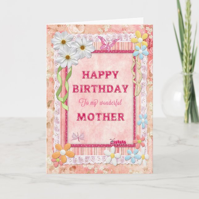 For Mother, craft birthday card (Front)