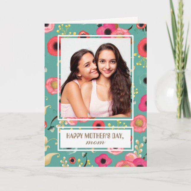 For Mother on Mother's Day. Custom Photo Card (Front)