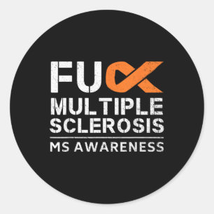 For Multiple Sclerosis Ms Awareness Support Ribbon Classic Round Sticker